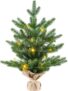 Christmas Tree 50cm 20 inch Pre-Lit Artificial Mini Christmas Trees with LED Lights 70 Branch Tips Desktop Tabletop Christmas Tree Burlap Base for Home Office Mantel Outdoor Use DIY.