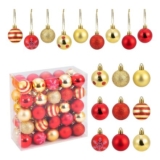Christmas Tree Baubles, 50 Pcs, 9 Styles, Matte Glitter