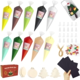 Christmas Whipped Cream Glue for Crafts Kit, 10pcs Fake Frosting for DIY Phone Case, Includes Piping Tips, Refrigerator Magnets & Xmas Tree Ornaments, Suitable for Christmas Decor & Gifts, DIY Crafts