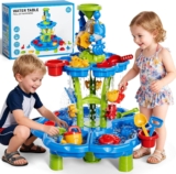 Ci Vetch 2-Tier Flower Shape Sand & Water Play Table for Toddlers Ages 18 Complete beach toy set, outdoor summer playset, sturdy structure, great birthday gift for boys girls indoor & backyard use
