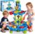 Ci Vetch 2-Tier Flower Shape Sand & Water Play Table for Toddlers Ages 18 Complete beach toy set, outdoor summer playset, sturdy structure, great birthday gift for boys girls indoor & backyard use