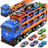 Ci Vetch 78 Inch Transport Truck with 24 Die-Cast Cars for Boys Ages 37