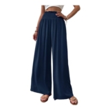 Cicy Bell Womens Elasticated High-Waist Palazzo Pants, Dark Blue