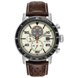Citizen Mens Eco-Drive Brycen Chronograph Watch with Black / Brown Leather Strap, Models: CA0649-14E / CA0649-06X