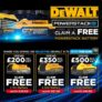 Claim a FREE Dewalt PowerStack Battery when you spend £200 (Inc Vat) on selected Dewalt Kits