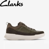 Clarks Mens Burford Lace Khaki Trainers (Size: 6-11) – W/Code