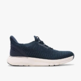 Clarks Motion Trek LO Shoes Navy Knit / Grey Knit