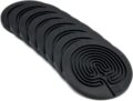 Classic Labyrinth Multi-Color Silicone Coasters – Set of 8 Non-Slip, Heat-Resistant Drink Coasters for Coffee, Tea, and Glasses – Durable, Easy to Clean, Decorative Tabletop Protection (Black)