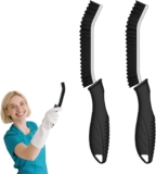 Cleangor Crevice Brush Home Cleaning Essential (2,Black) Accesses hard-to-reach narrow spaces, perfect for cleaning bathroom, kitchen, shower, window and toilet.