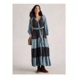 Clementine v Neck Maxi Dress in BLUE MULTI