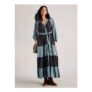 Clementine v Neck Maxi Dress in BLUE MULTI