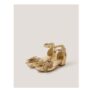Closed-Toe Metallic Butterfly Heels Gold