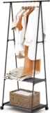 Clothes Rail with Shoe Shelf 5542160cm Garment Hanging Rack for Bedroom (Black)