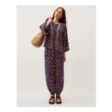 Clover Print Tassel Top Blue