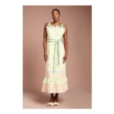 Coast Printed Twill Ruffle Midi Dress
