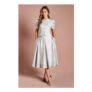 Coast Satin Pleat Front Midi Full Skirt