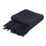 Coastline Soft Knit Throw Blanket with Fringes, 127×152 Cm