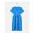 Cobalt Blue Floral Embroidered Puff Sleeve Midi Dress
