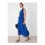 Cobalt Blue Shirred v Neck Midi Dress