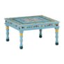 Coffee Table Turquoise Hand Painted Solid Wood Mango
