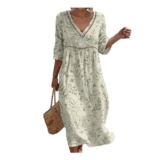 Colorful 3/4 Sleeve Summer Dress for Women