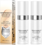 Colour Changing Foundation for Mature & Aging Skin, Naturally Moisturizing Liquid Foundation Makeup Base, Brightens Complexion, Face Cover Concealer, Long Lasting Waterproof 30ml 2 Pack (brown)