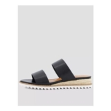Comfort Double Strap Wedge Sandal – Black