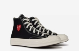 Comme des Garcons PLAY Single Heart Converse Chuck 70 High Top Trainers – Black – sizes 8.5/9/10/11/12