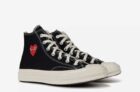 Comme des Garcons PLAY Single Heart Converse Chuck 70 High Top Trainers – Black – sizes 8.5/9/10/11/12