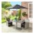 Compact Rattan Bistro Set with Parasol