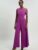Compact Stretch Asymmetric Neck Wide Leg Jumpsuit