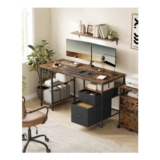 Computer Desk, Office Desk, Writing Desk with 3 Shelves,