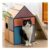 Conlun Medium Cardboard Cat House with Scratching Board & Catnip