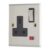 Contactum Iconic 13A 1-Gang DP Switched Socket Outlet Brushed Steel with Neon with Black Inserts (Free C&C)