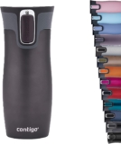 Contigo West Loop Autoseal Travel Mug, Stainless Steel Thermal Mug, Vacuum Flask, Leakproof Tumbler, Coffee Mug with BPA Easy-Clean Lid, 470 ml, Gunmetal
