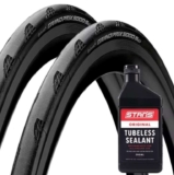 Continental GP5000 S TR Folding Road Tyres With Stans 500ml Tubeless Sealant – Pair