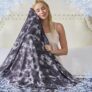 Cooling Blanket for Night Sweats,Summer Cooling Blanket Throw Size, Q-Max > 0.5 Lightweight Cooling Throw Blanket for Bed, Couch, or Sofa Tie Dye Cool Blankets, Ink wash purple, Throw 130 x 180cm
