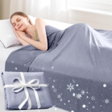 Cooling Blanket,150x200cm,Summer Blankets with Double Sided Cold Effect, Arc-Chill Q-Max > 0.5 Cool Fiber, Breathable Lightweight Blankets for Hot Sleepers Night Sweats (Navy Blue)