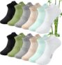 Cooraby 6 Pairs Bamboo Trainer Socks for Men and Women Breathable Ankle Socks Sports Low Cut Running Walking Short Socks