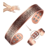 Copper Bracelet for Men Magnetic Bangle 18pcs 3800 Gauss Magnets