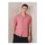 Coral Pink Regular Fit Jersey Textured Short Sleeve Tipped Shirt
