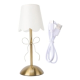 Cordless Bow Table Lamp with Fabric Shade and Touch Dimming
