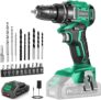 Cordless Drill Brushless, BETENST Electric Drills Set 21V with 2000mAh Battery, Power Drill 45N.m Max, 201 Torque, 2 Speed, LED Light, 20pcs Drills Set for Home, Garden DIY, Green