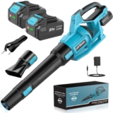 Cordless Leaf Blower LEEIKOO 21V with 2 x 4.0Ah Batteries, 3 Speeds
