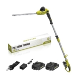 Cordless Pole Hedge Trimmer with Long Reach and 2×2.0Ah Batteries