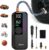 Cordless Tyre Inflator Air Compressor,150PSI Dual Power Air Pump 6000mAh,12V DC Car Plug,Digital Gauge with Auto Shut-Off,Portable,LED Light,for Car,Motorcycle,Bike,Ball (Black)