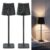 Cordless USB Rechargeable LED Table Lamp Black Vela TL02, 2 Pack IP54, 5200mAh battery, 8-10h Runtime, Wireless, Touch Dimmer