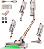 Cordless Vacuum Cleaner, 55KPa/650W Stick Vacuum, 60min Runtime, 90 Foldable Tube, Self-Standing Anti-Tangle Brush, Lightweight Vacuum for Home Pet Hair Hardwood Floors Carpets Stair