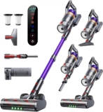 Cordless Vacuum Cleaner, 600W 50KPA Stick Vacuum with Touch Screen, Up to 65 Mins Runtime, Cordless Powerful Vacuum with Rechargeable Wall Mount, Lightweight Vacuums for Hardwood Floor Carpet Pet Hair