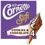 Cornetto Soft Cookie & Chocolate Ice Cream Cones 4x 140 ml